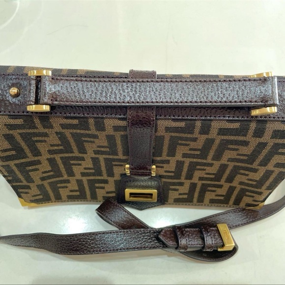 Fendi Bag Zucca Vitello Classic No. 1 Satchel Tobacco Moro Crossbody Top handle - Picture 15 of 17